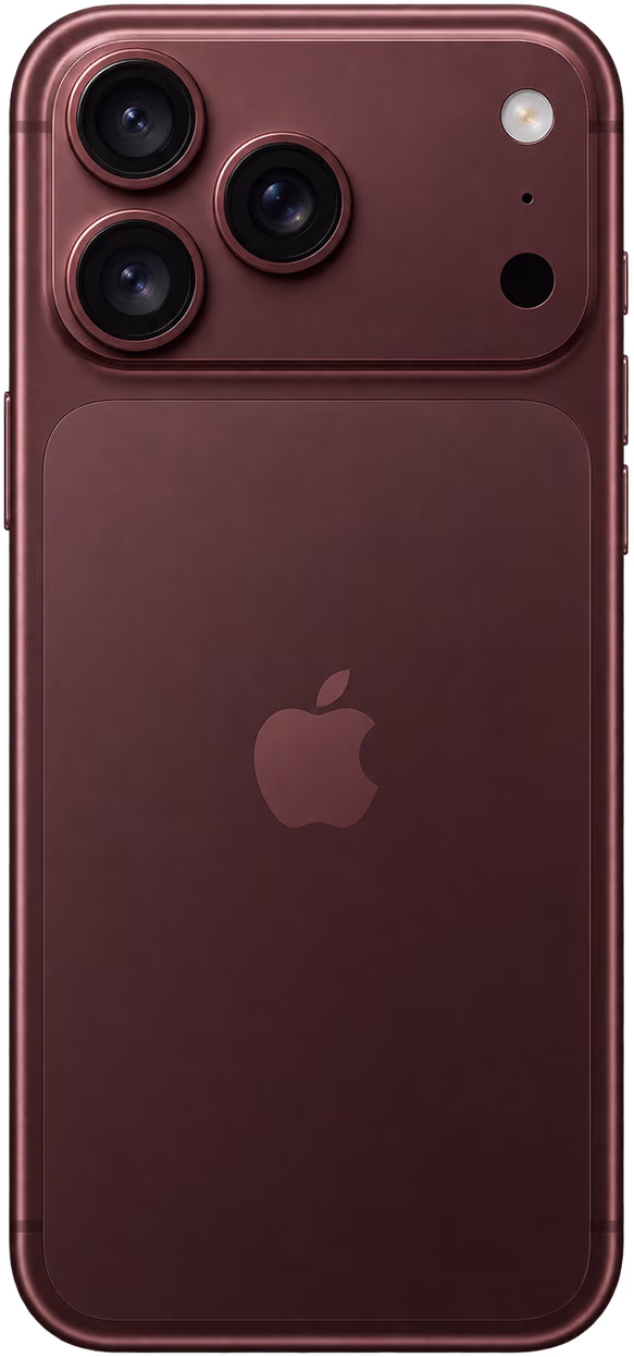 iPhone 18 Pro Max de costas, na cor burgundy