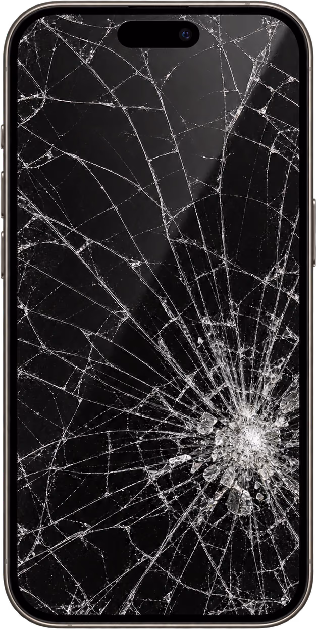 iPhone com a tela estilhaçada